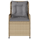 havestole 2 stk. med lænefunktion polyrattan beige