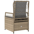 havestole 2 stk. med lænefunktion polyrattan beige