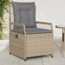 havestole 2 stk. med lænefunktion polyrattan beige