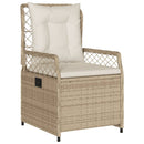 havestole 2 stk. med lænefunktion polyrattan beige
