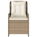 havestole 2 stk. med lænefunktion polyrattan beige
