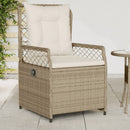 havestole 2 stk. med lænefunktion polyrattan beige