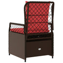 havestole med hvilestol 2 stk. brun polyrattan