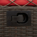 havestole med hvilestol 2 stk. brun polyrattan