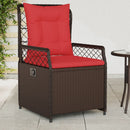 havestole med hvilestol 2 stk. brun polyrattan