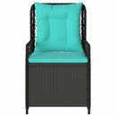 havestole med hvilestol 2 stk. sort polyrattan