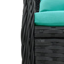 havestole med hvilestol 2 stk. sort polyrattan