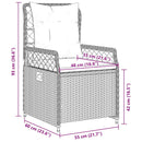 havestole med hvilestol 2 stk. sort polyrattan