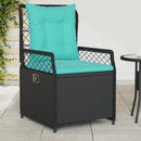 havestole med hvilestol 2 stk. sort polyrattan