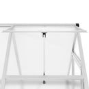 drivhus med fundamentramme 169x114x195 cm aluminium sølvfarvet