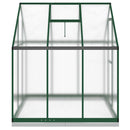 drivhus med fundamentramme 169x169x202 cm aluminium grøn