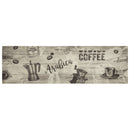 køkkentæppe 45x150 cm Coffee-design vaskbart velour grå