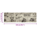 køkkentæppe 45x150 cm Coffee-design vaskbart velour grå