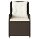havestole 2 stk. med lænefunktion polyrattan brun
