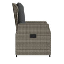 havestole 2 stk. med lænefunktion polyrattan grå