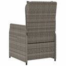 havestole 2 stk. med lænefunktion polyrattan grå