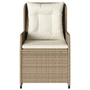 havestole 2 stk. med lænefunktion polyrattan beige
