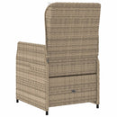 havestole 2 stk. med lænefunktion polyrattan beige