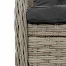 havestole 2 stk. med lænefunktion polyrattan grå