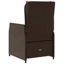 havestole med hvilestol 2 stk. brun polyrattan
