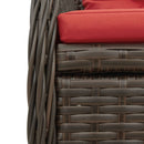 havestole med hvilestol 2 stk. brun polyrattan
