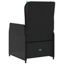 havestole med hvilestol 2 stk. sort polyrattan