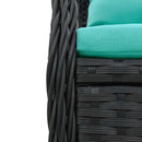 havestole med hvilestol 2 stk. sort polyrattan