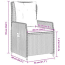 havestole med hvilestol 2 stk. sort polyrattan