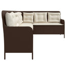 havesofa med hynder L-formet polyrattan brun