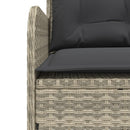 havesofa med hynder L-formet polyrattan lysegrå