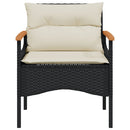 sofasæt til haven 4 dele med hynder polyrattan sort