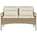 havebænk med hynder 116x62,5x74 cm polyrattan beige