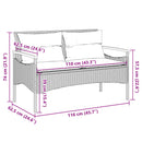 havebænk med hynder 116x62,5x74 cm polyrattan beige