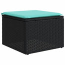 havesofasæt med 7 hynder sort polyrattan
