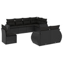 sofasæt til haven 8 dele med hynder polyrattan sort