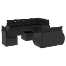 sofasæt til haven 9 dele med hynder polyrattan sort