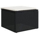 sofasæt til haven 7 dele med hynder polyrattan sort