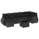 sofasæt til haven 8 dele med hynder polyrattan sort