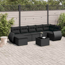 sofasæt til haven 8 dele med hynder polyrattan sort