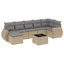 sofasæt til haven 8 dele med hynder polyrattan beige