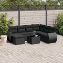 sofasæt til haven 8 dele med hynder polyrattan sort