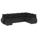 sofasæt til haven 8 dele med hynder polyrattan sort