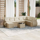 sofasæt til haven 9 dele med hynder polyrattan beige