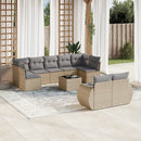 sofasæt til haven 10 dele med hynder polyrattan beige