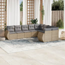 sofasæt til haven 9 dele med hynder polyrattan beige