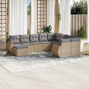 sofasæt til haven 10 dele med hynder polyrattan beige