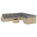 sofasæt til haven 11 dele med hynder polyrattan beige