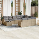 sofasæt til haven 11 dele med hynder polyrattan beige