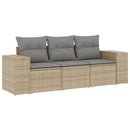 sofasæt til haven 3 dele med hynder polyrattan beige
