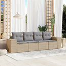 sofasæt til haven 4 dele med hynder polyrattan beige